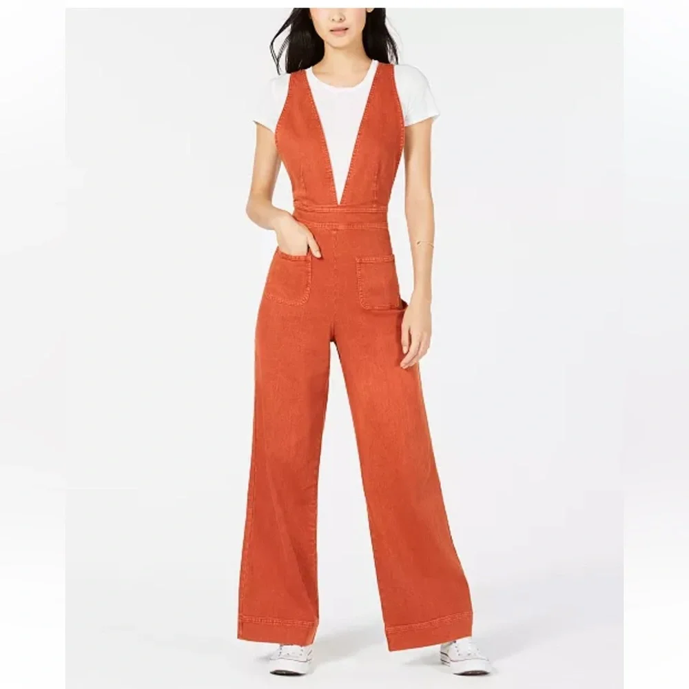 Dollhouse Women's Orange Jeans‎ Overalls